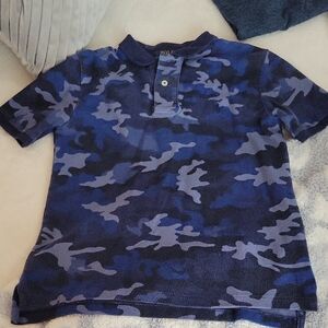 Blue Camo Kids Polo Shirt